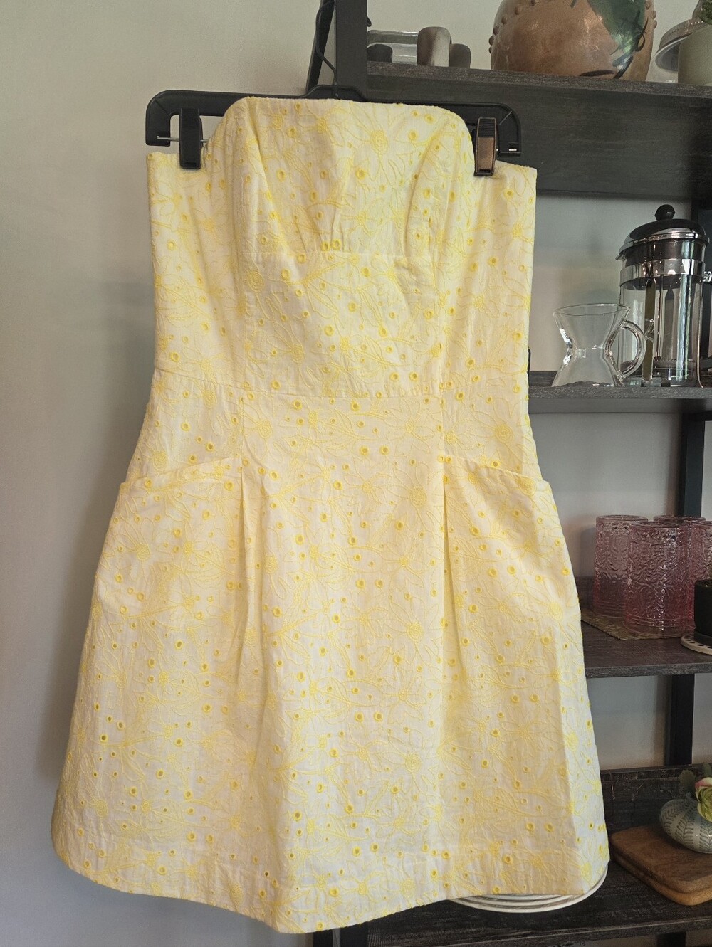 Lilly Pulitzer Yellow Strapless Eyelet Sundress